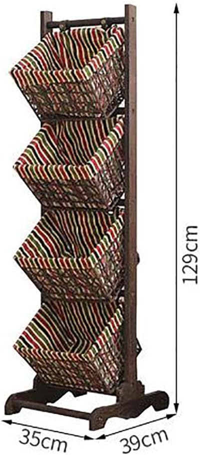 Storage Basket Shelf Baskets Stackable Stand Rattan Multi Tier Floor Hanging Basket Magazine Rack Removable