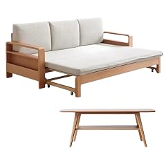 GVAwood Oak Beech Solid Wood Sleeper Sofa 83 5x31 1-55 7x26 8 inch 212x79-141 5x68 m Oak Natural