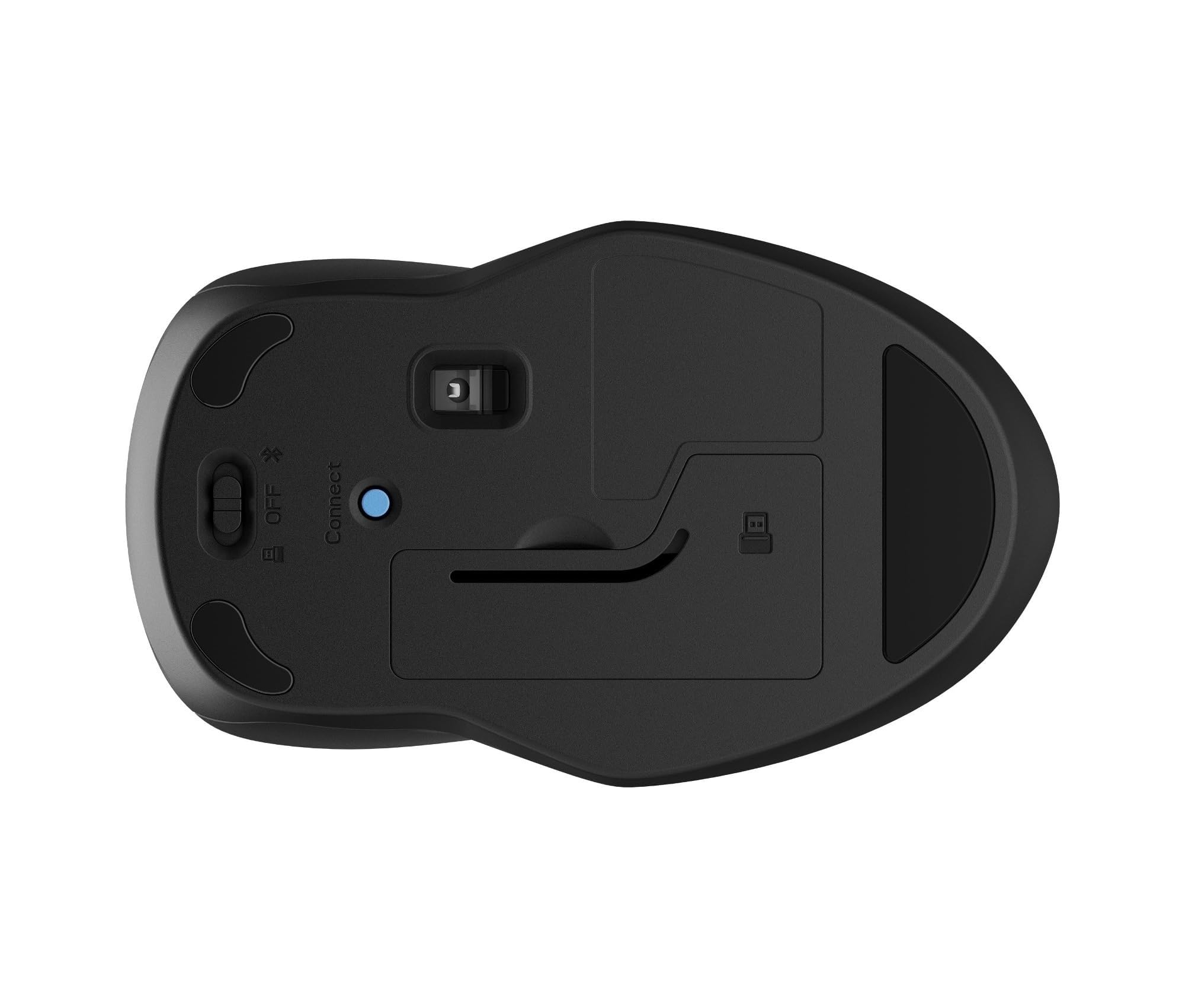 HP 250 Mouse Empire Wireless, Connessione USB-A e Bluetooth 5.0, Tecnologia LED Blu, Risoluzione fino a 1600 DPI, Profilo Sagomato ed Ergonomico, Compatibile con Windows 10, 11 e Chrome OS, Nero
