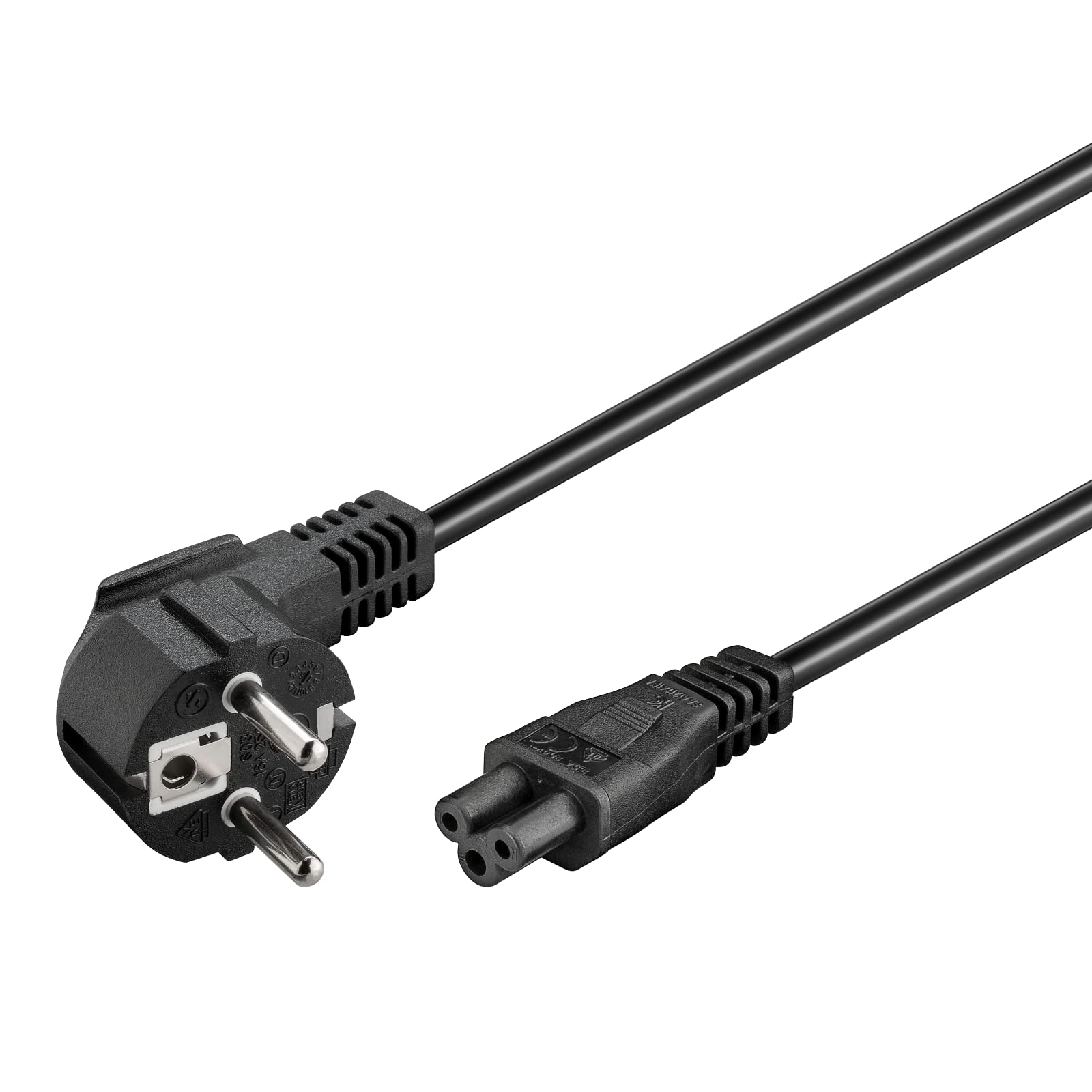 Power cable 3 m, black, black, plug (Typ F, CEE 7/7) > Geraetebuchse C5 3.0 m 44877