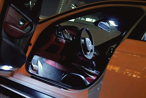 Miniatura 6 de iJDMTOY Conjunto de lámpara de cortesía LED de puerta lateral de 18-SMD compatible con BMW 1 3 5 6 7 Series Z4 X3 X5 X6, reemplazo OEM, alimentado