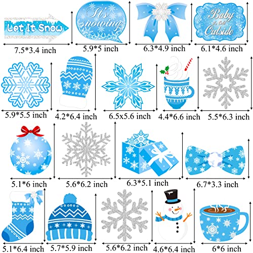 20pcs Winter Wonderland Hanging Swirls Snow Snowflake Snowman Foil Ceiling Decorations for Frozen Winter Theme Baby is Cold Outside Party It's Snowing Party Supplies - Image 4