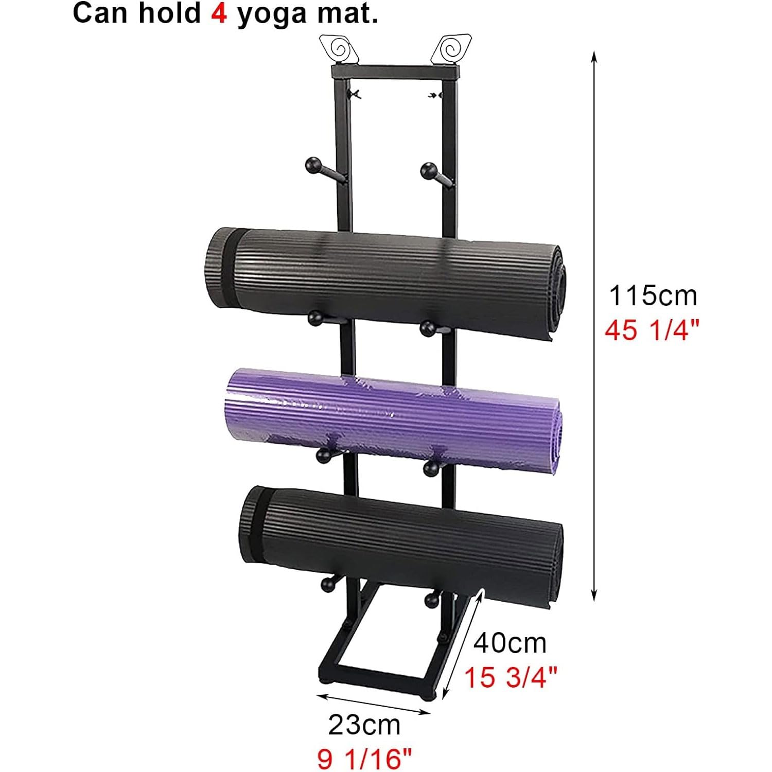 Support De Tapis De Yoga À 4 Couches, Présentoir De Décoration en Métal Robuste, Support De Tapis De Danse Debout, Support De Rangement De Rouleaux en Mousse pour Colonne De Yoga pour La Maison