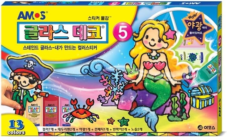 AMOS Glass Deco 5 Series Window Sticker Art 7 Colors + 4 Special paint Sets