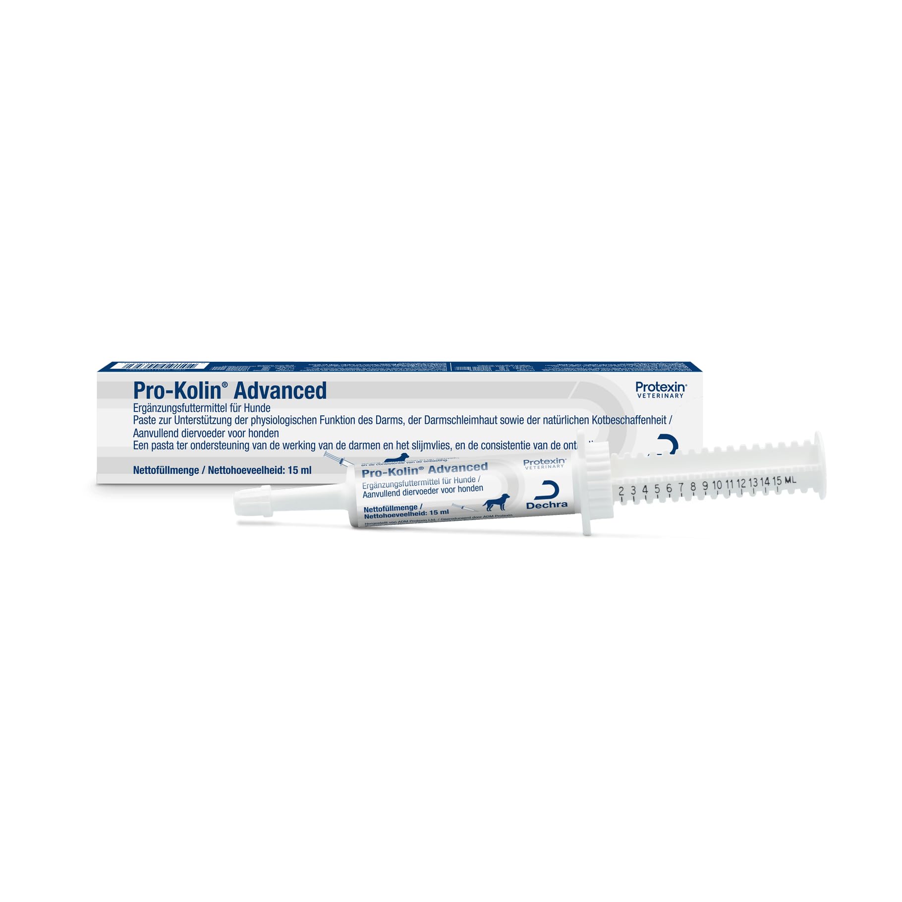 Dechra Pro-Kolin Advanced Lot de 2 paquets de 15 ml de complément alimentaire pour chien Haute concentration pro-et prébiotiques
