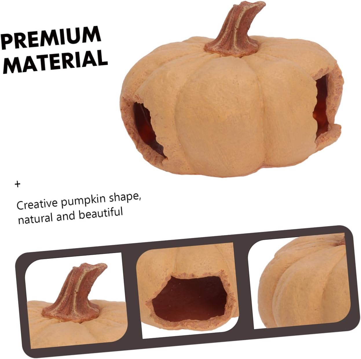 Sosoport 1pc Pumpkin Reptile House Hideout for Lizards Snakes Turtles Landscape Accessory for Aquariums Terrariums Non-Fading Design