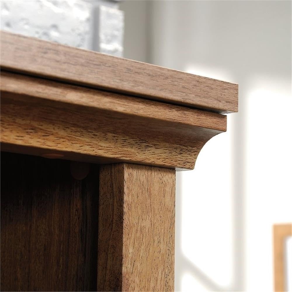 BOWERY HILL 5-Shelf Tall Bookcase, Engineered Wood, Sindoori Mango/Brown Finish, Adjustable Shelves, 69.76" H x 35.27" W x 13.23" D, Versatile Living Room or Home Office Storage Solution