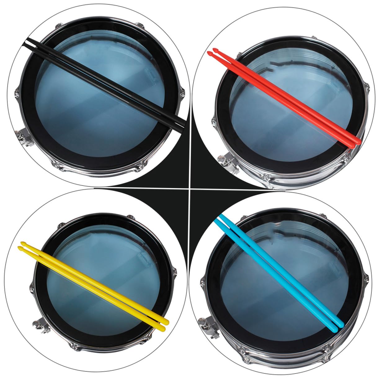 Baguettes de Batterie pour Tambour en Nylon 5 Paires Débutants
