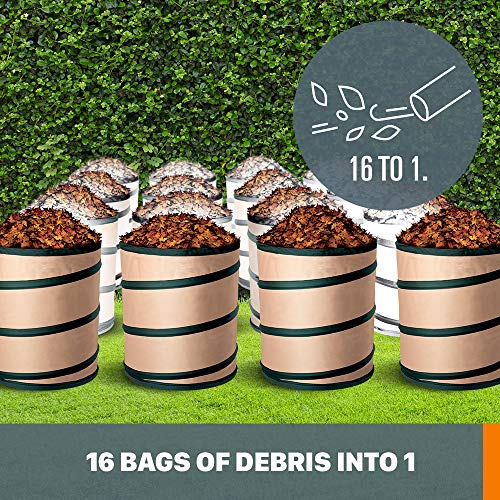 WORX WG512 Trivac 2.0 Electric 12-amp 3-in-1 Vacuum Blower/Mulcher/Vac, Black and Orange