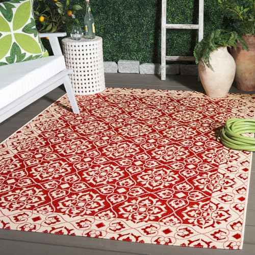 Tapete decorativo Safavieh Courtyard Rojo 172x142 cm miniatura 1