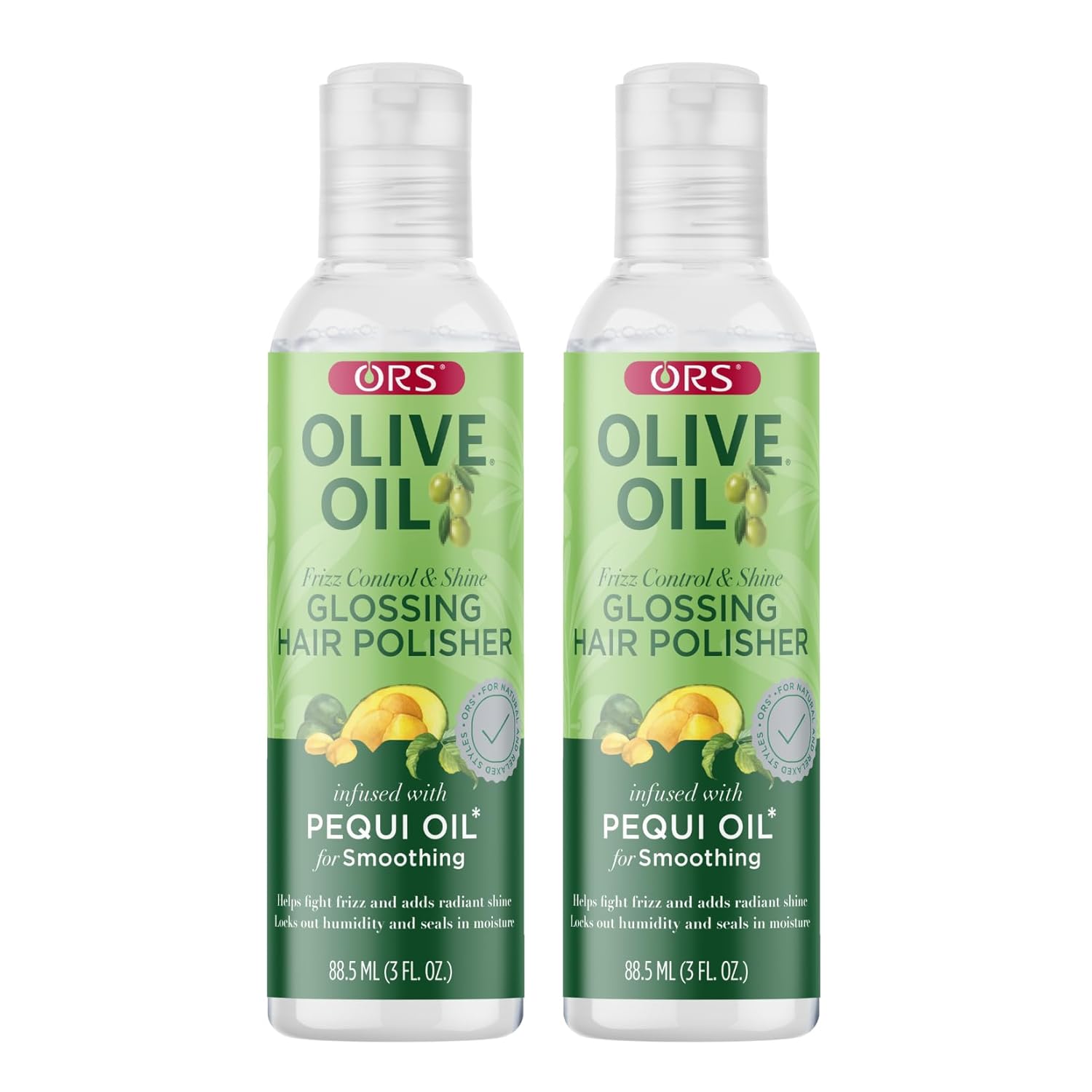 ORS Olive Oil Frizz Control & Shine Glossing Hair Polisher with Pequi Oil 3 Ounces (Pack of 2)