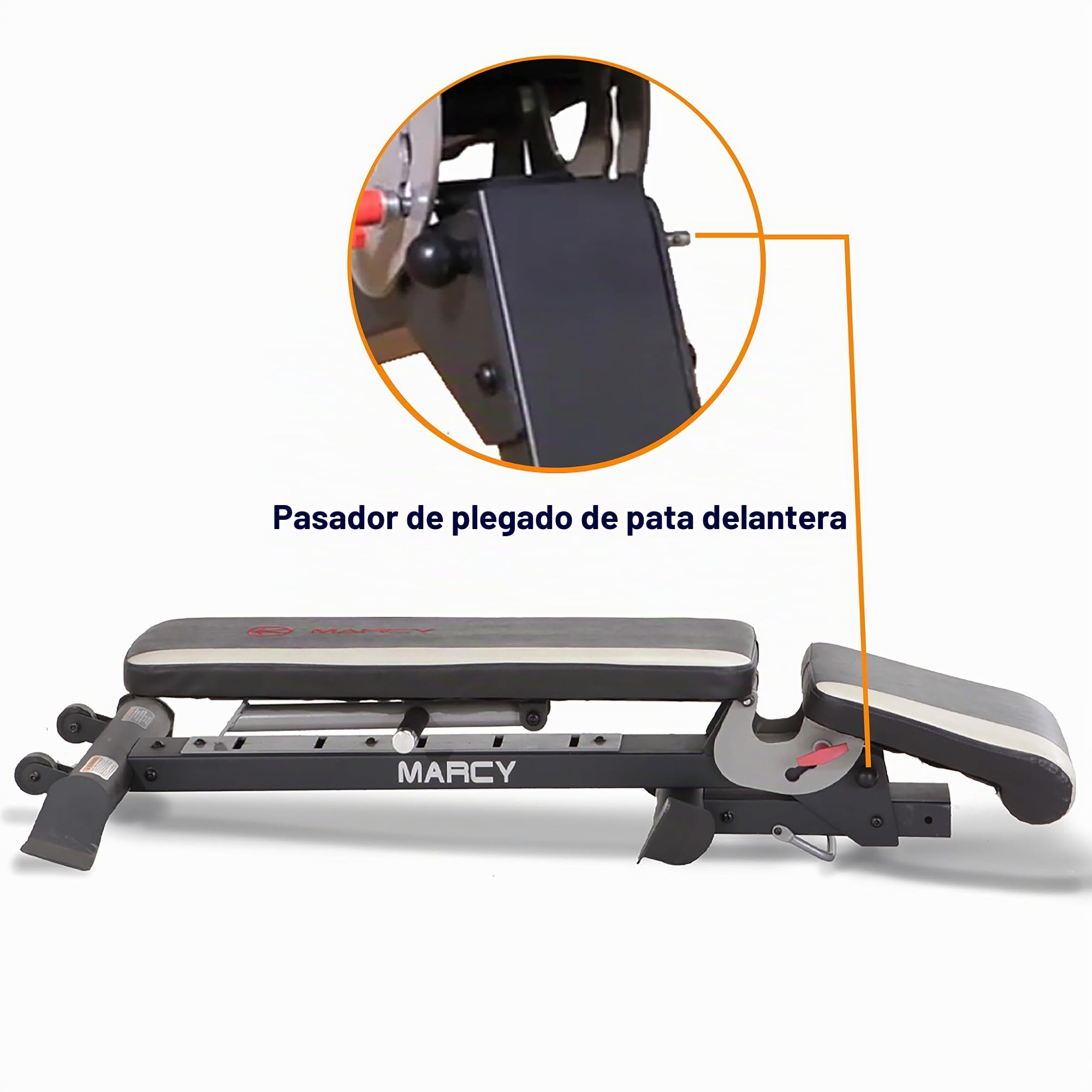 Marcy Banco Musculación SB-670 Multiángulo Ajustable 270kg | 6 Posiciones De Respaldo, 3 Posiciones De Asiento, Peso 23 kg, Ruedas De Transporte