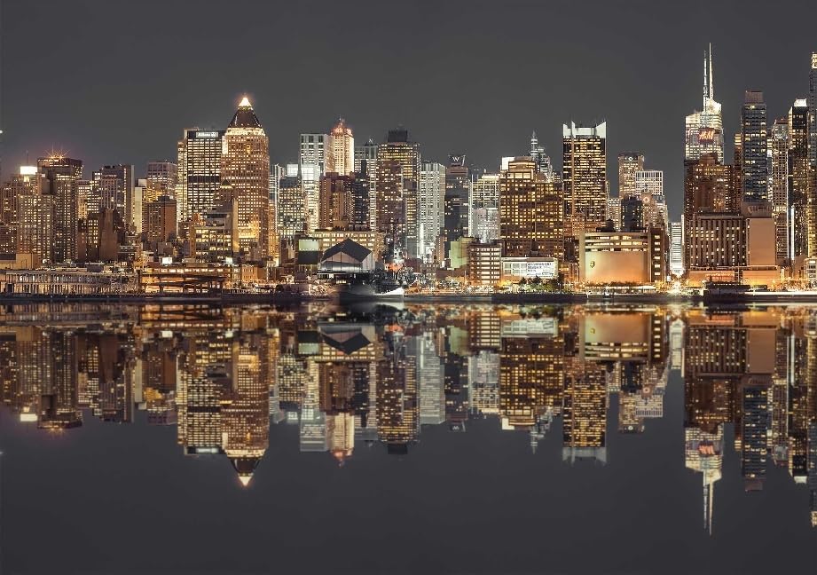 MyPuzzle 1000 Teile – Freiheitsstatue & NYC Skyline Bei Sonnenuntergang, Inkl. Poster, Made In USA
