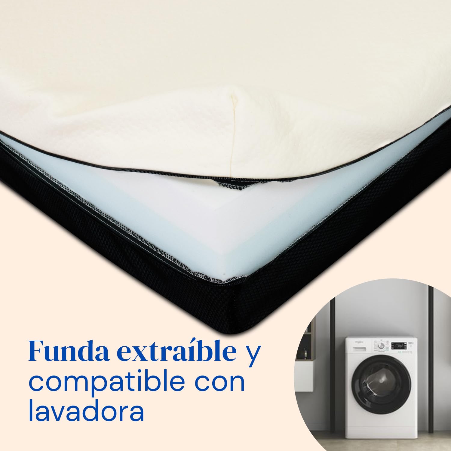 Geriafy Cama articulada con colchón viscoelástico Cotton V6 90x190 cm | Colchón ortopédico de 20 cm, funda de algodón, estructura reforzada y fácil montaje
