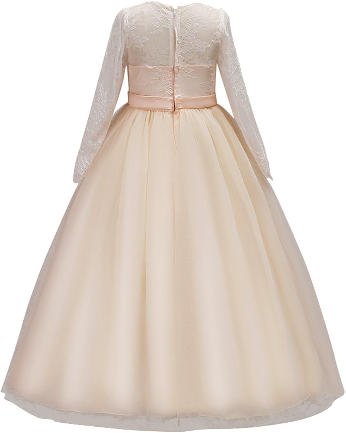 DOCHEER Fancy Girls Dress Tulle Lace Wedding Bridesmaid Ball Gown Floor Length Dresses: Clothing, Shoes & Jewelry