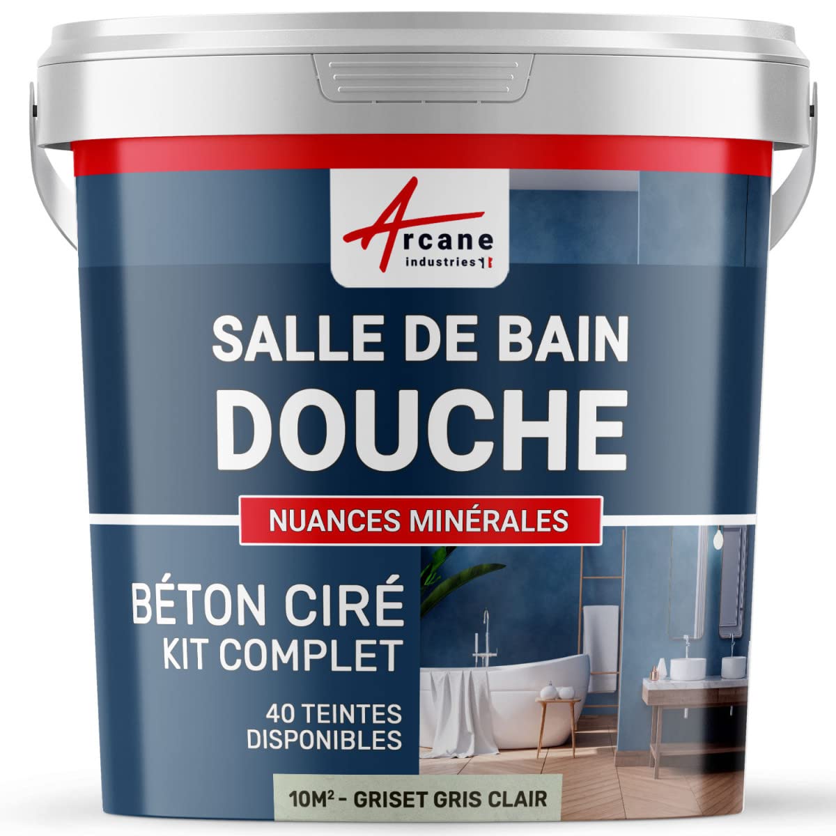 Béton ciré salle de bain pour rénover une pièce d'eau gris clair 10 m²