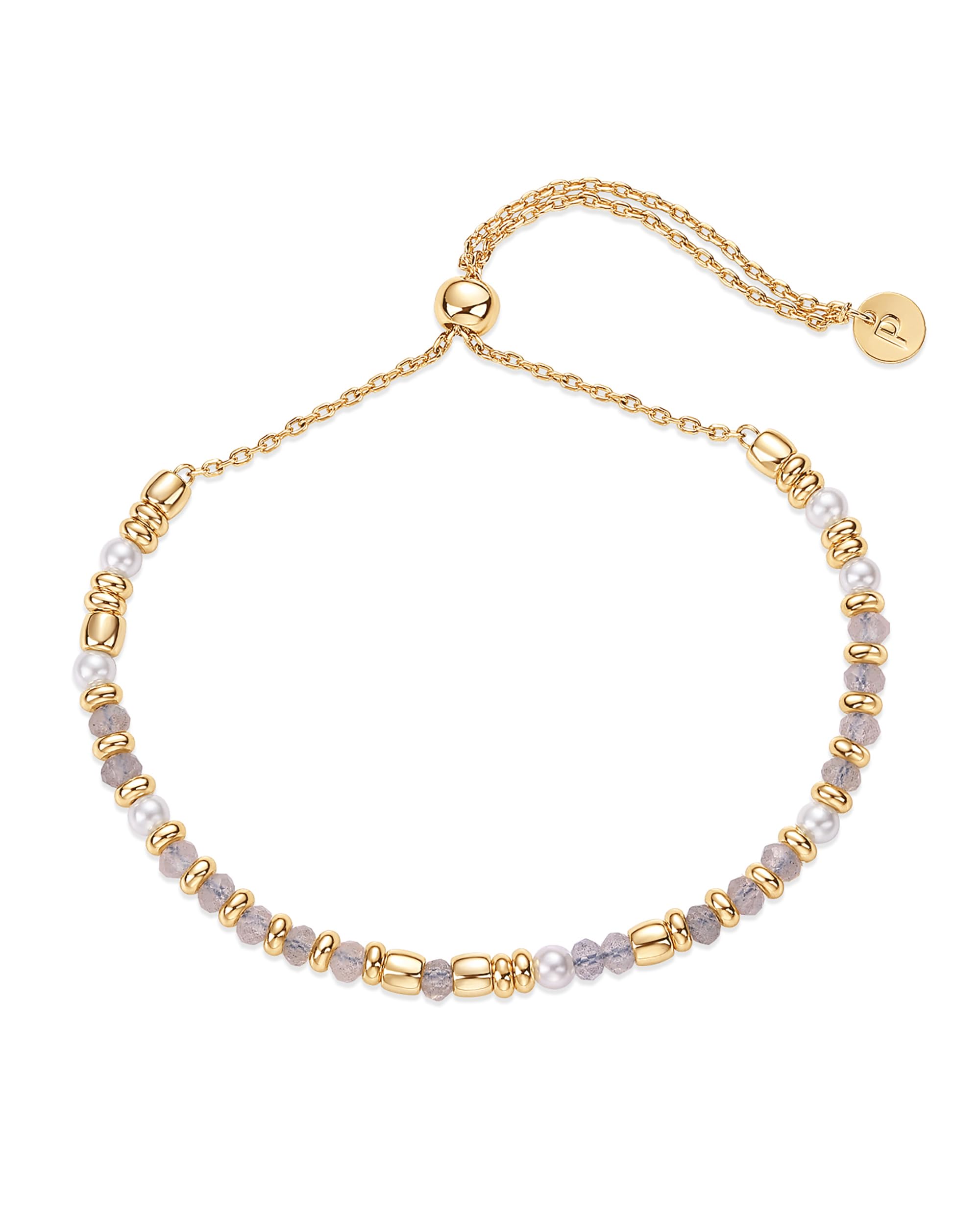 PAVOI 14K Yellow Gold Plated Gemstone Beaded Bracelets