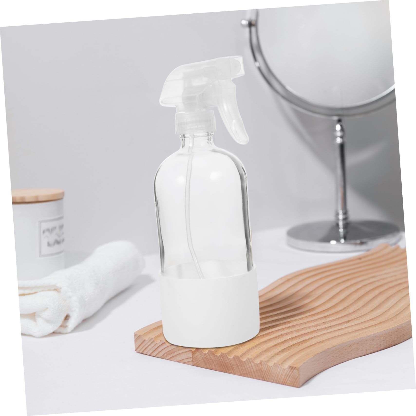 Gatuida 2 Botellas de Spray de Vidrio de 500ml con Funda de Silicona, Reutilizables y Pulverización, para Cabello y Limpieza
