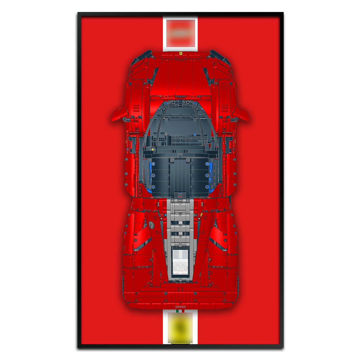 SuFunSu Display Wall Mount Board for LEGO Technic Ferrari Daytona SP3 42143,Adult Collectibles Gifts for Lego Car Wall Mount (Only Display Wallboard)