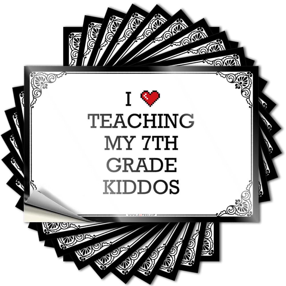 Lettering Sticker Decorations for Bedroom Aesthetic Custom Stickers, Case Waterproof I Love Teaching My 7th Grade Kiddos for Hydro Flask | Spring Vinyl Decals for Adulting Holiday(12X18CM)