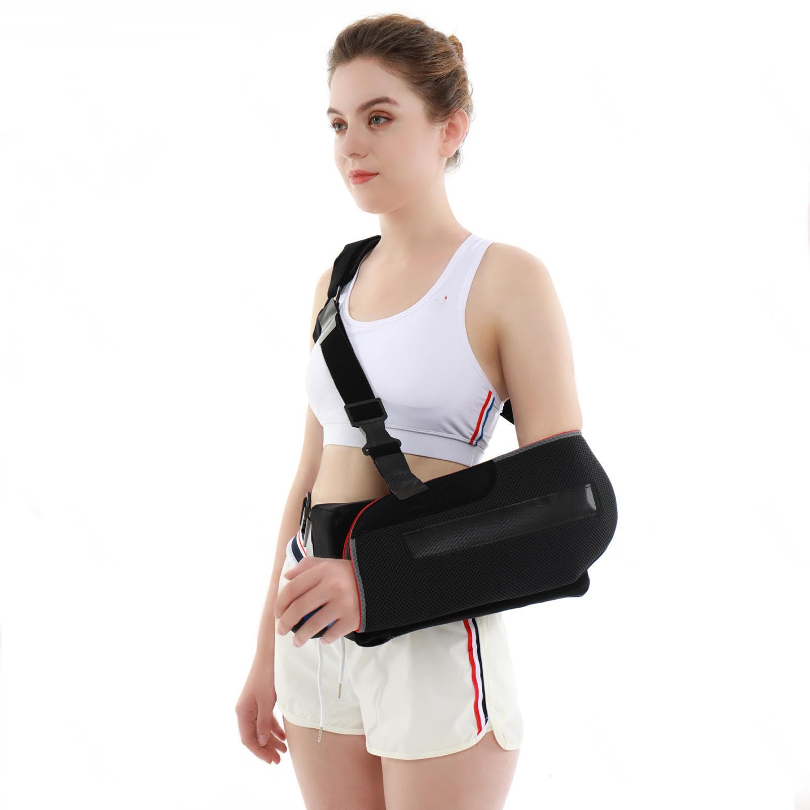 VIDECOR Inmovilizador de Hombro con Cabestrillo para Brazo - Soporte de Hombro Liviano para Soporte de Huesos Rotos y Fracturados, Cabestrillo Ergonómico Ajustable para Hombro