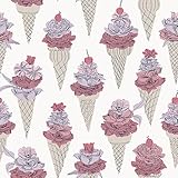By Dylan M Pink Floral Ice Cream Peel and Stick Wallpaper