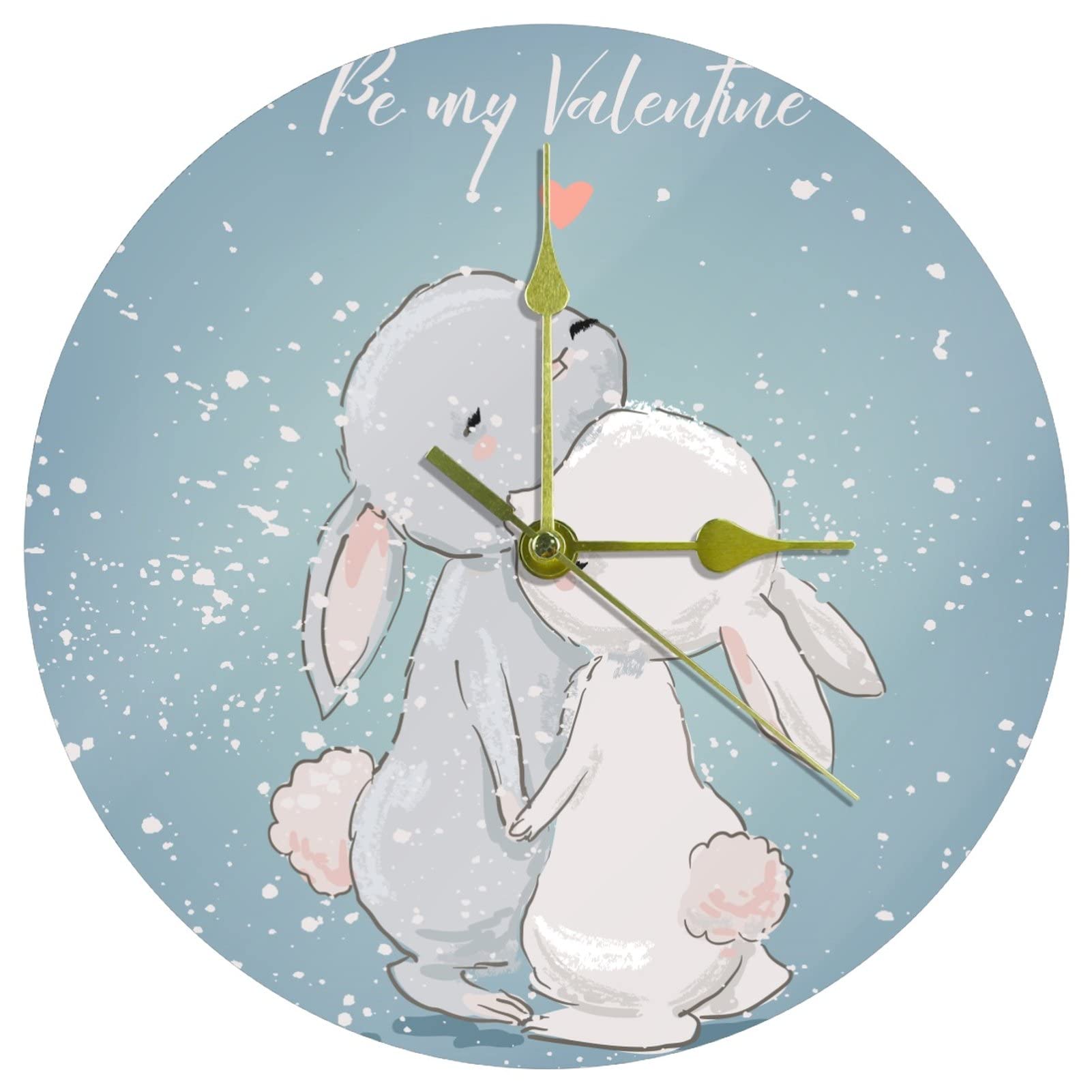 Horloge murale 24 cm avec lièvres en acrylique idée cadeau maison et école