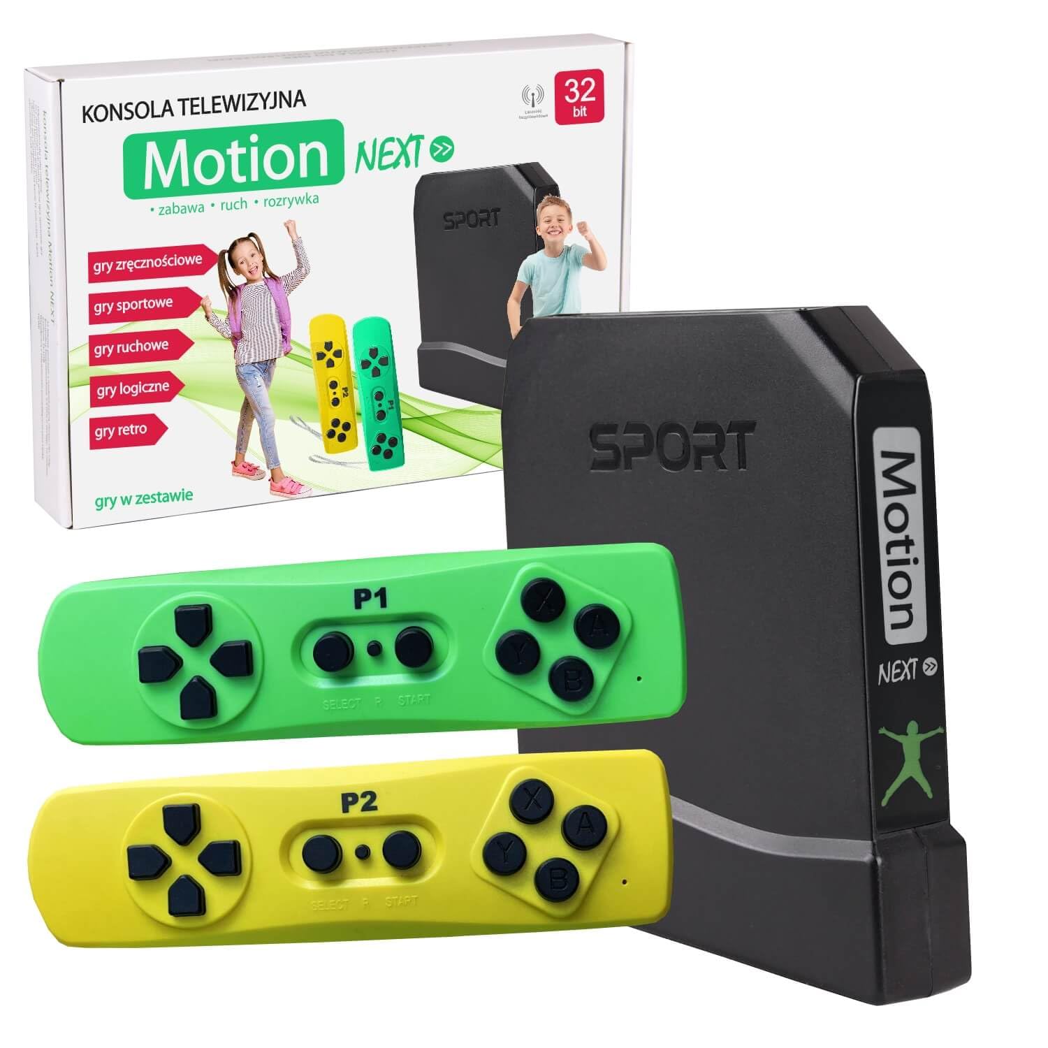 Motion Next DM7 Telewizyjna konsola do gier 961 gier bezprzewodowe pady 32 bity retro