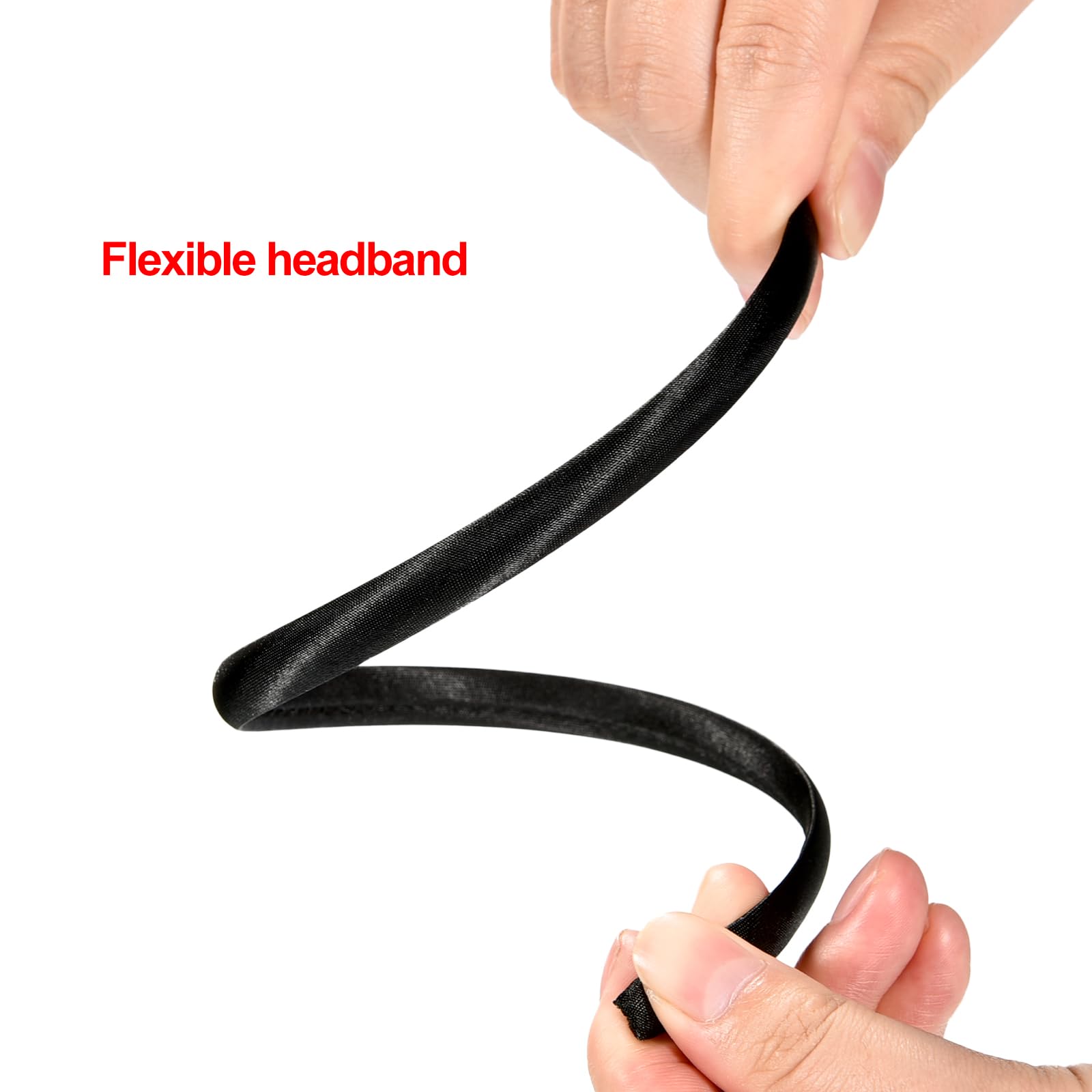 50 Satin Headbands Black Hair Accessories DIY Craft Stretchable Comfortable Amazon.com : Duufin 50 Pieces Satin Headbands Black Plain  main image 4