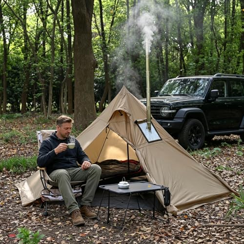 Carpa tipi ligera con estufa 1-2 personas 4 estaciones miniatura 6