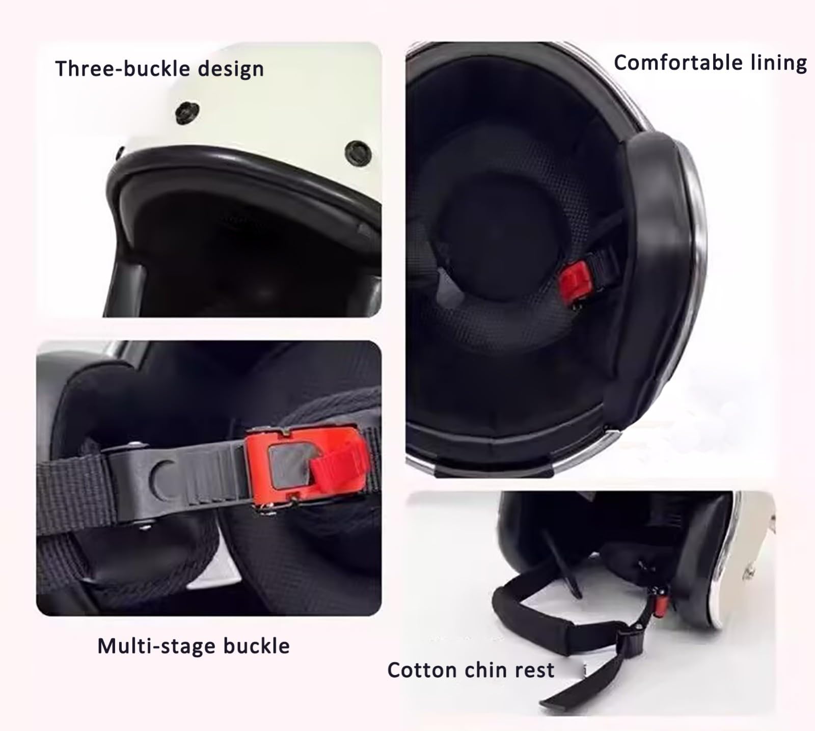 Kask motocyklowy dla dorosłych mężczyzn i kobiet, homologacja ECE 22.06, kask motocyklowy w stylu niemieckim dla krążowników i motorowerów, kask 3/4 na wszystkie pory roku
