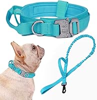 Vista 45 de Xqpetlihai Juego de collar y correa táctica para perro, collar ajustable de nailon militar para perro con mango de control y hebilla de metal