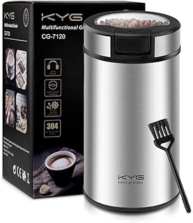 KYG 電動コーヒーミル 電動ミル 最大容量60g 食品レベルステンレスのカッター 急速挽き お手入れ簡単 胡椒適用 日本語説明書付き