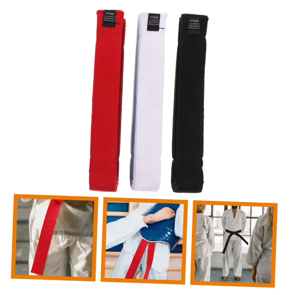 KOMBIUDA Taekwondo Hand Belt Martial Arts Belt for Men Karate Training Gear Set