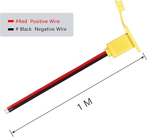 Miniatura 4 de CERRXIAN Cable desnudo macho XT90 de 3.2 pies 10 AWG con panel de montaje, enchufe macho XT90 con panel Mout para abrir cable desnudo para RC Lipo