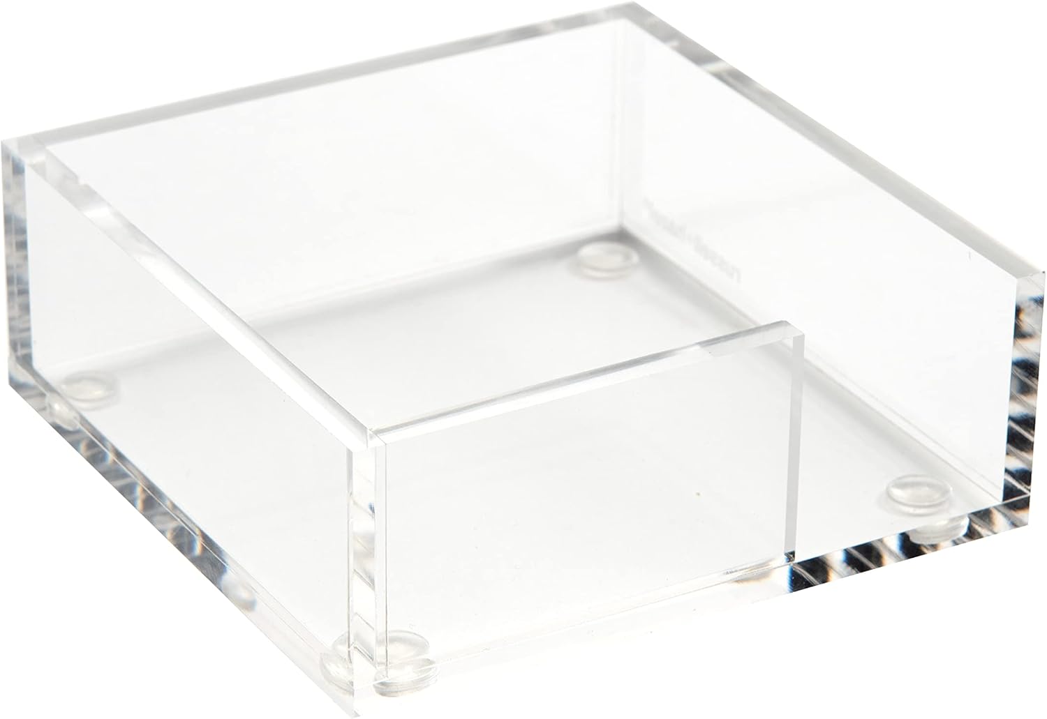 russell+hazel Acrylic Sticky Notes Bloc Tray, Home and Work Office Organization, 4” W x 4” L x 1.5” H, 1 Count
