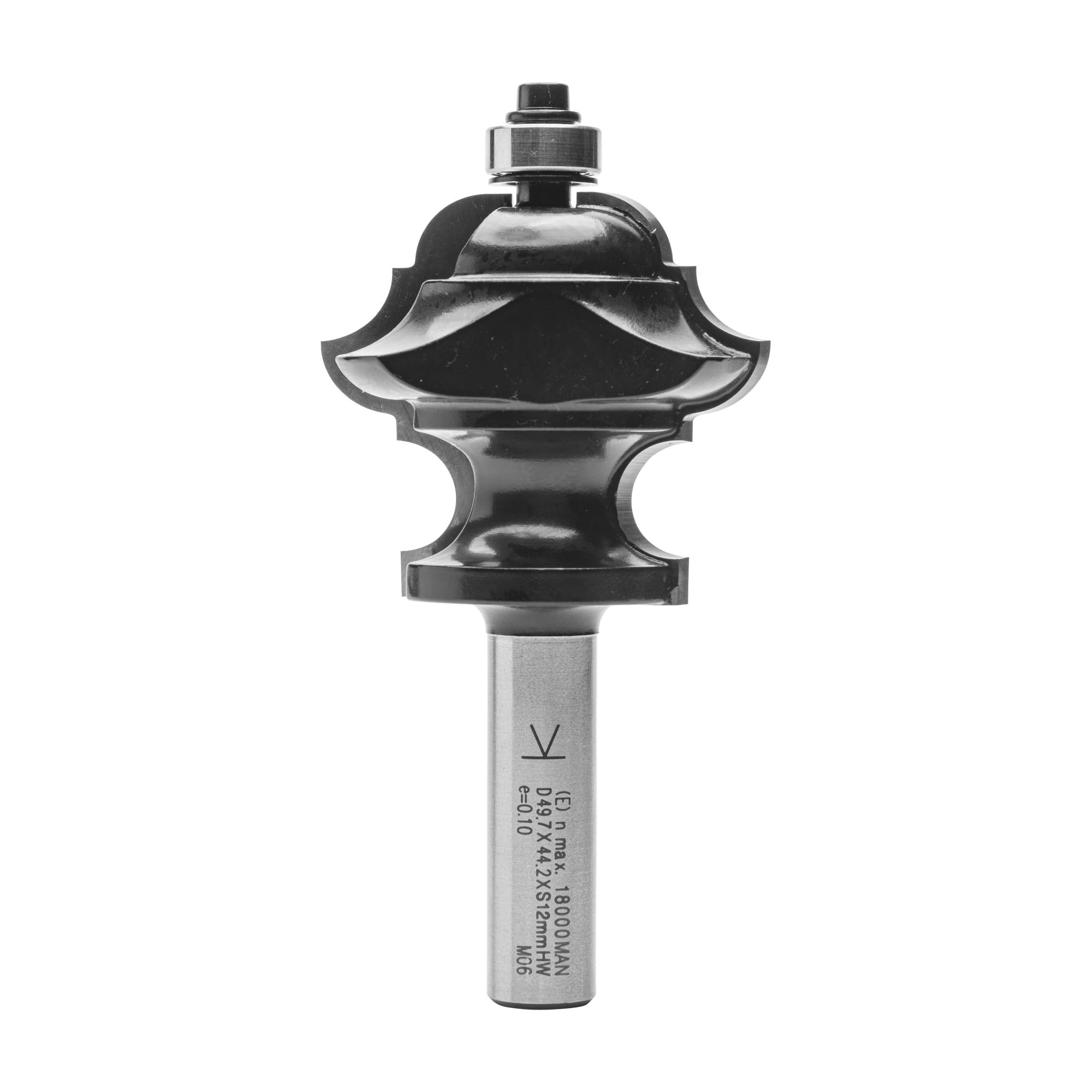 ENT 15540 Frez uniwersalny w wegliku, chwyt (S) 12 mm, srednica (D) 49,7 mm, NL 44 mm, R1 6 mm, R2 8 mm, R3 8 mm, SL 40 mm, z lozyskiem kulkowym