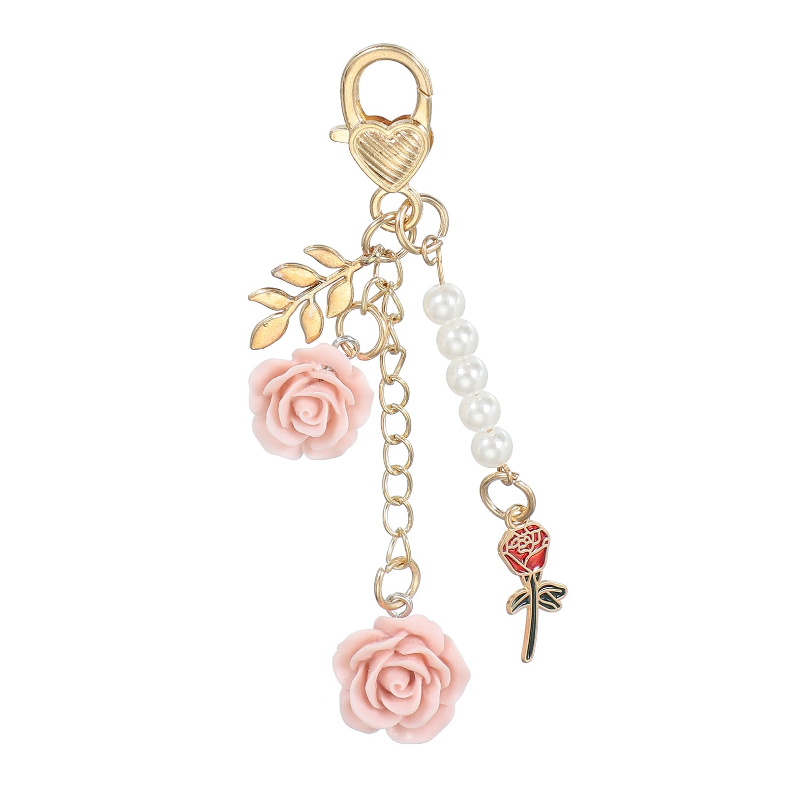 Rose Keychain Pendant, Rose Flower Purse Charm for Handbags