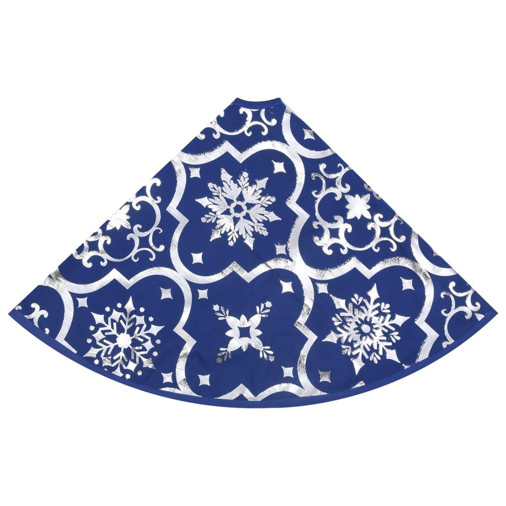 Mangloder Couverture de sapin de Noël en tissu bleu 122 cm avec chaussette et motif neige, couverture de sapin de Noël, jupe de sapin de Noël, jupe de sapin pour support de sapin de Noël, salon