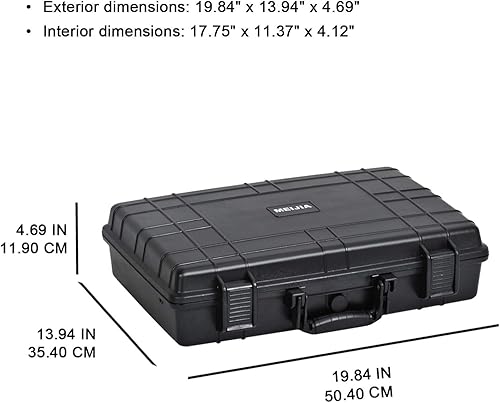 Miniatura 4 de MEIJIA Funda protectora impermeable portátil, funda rígida para cámara, espuma de ajuste personalizado, elegante negro, apto para cámara, equipos,