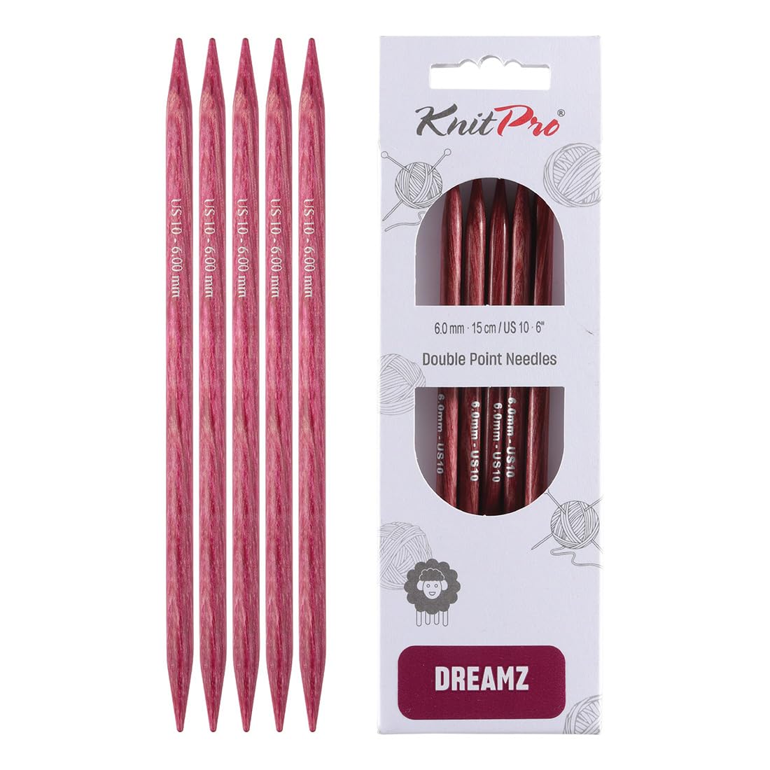 KnitPro Dreamz Double Pointed Needles 6" (15cm) | Size 6.00mm
