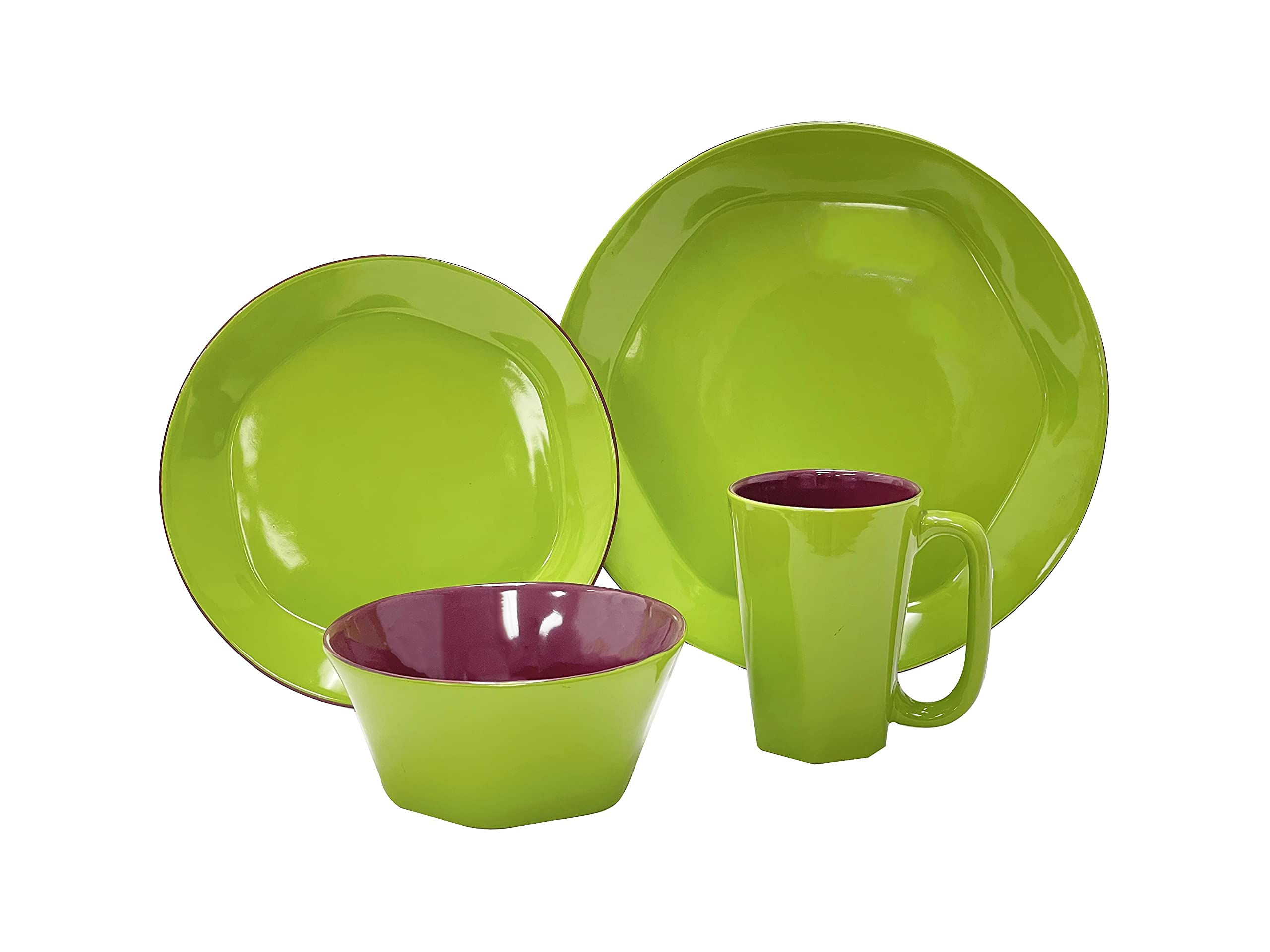 Glycon 16 Piece Dinnerware Set, Green