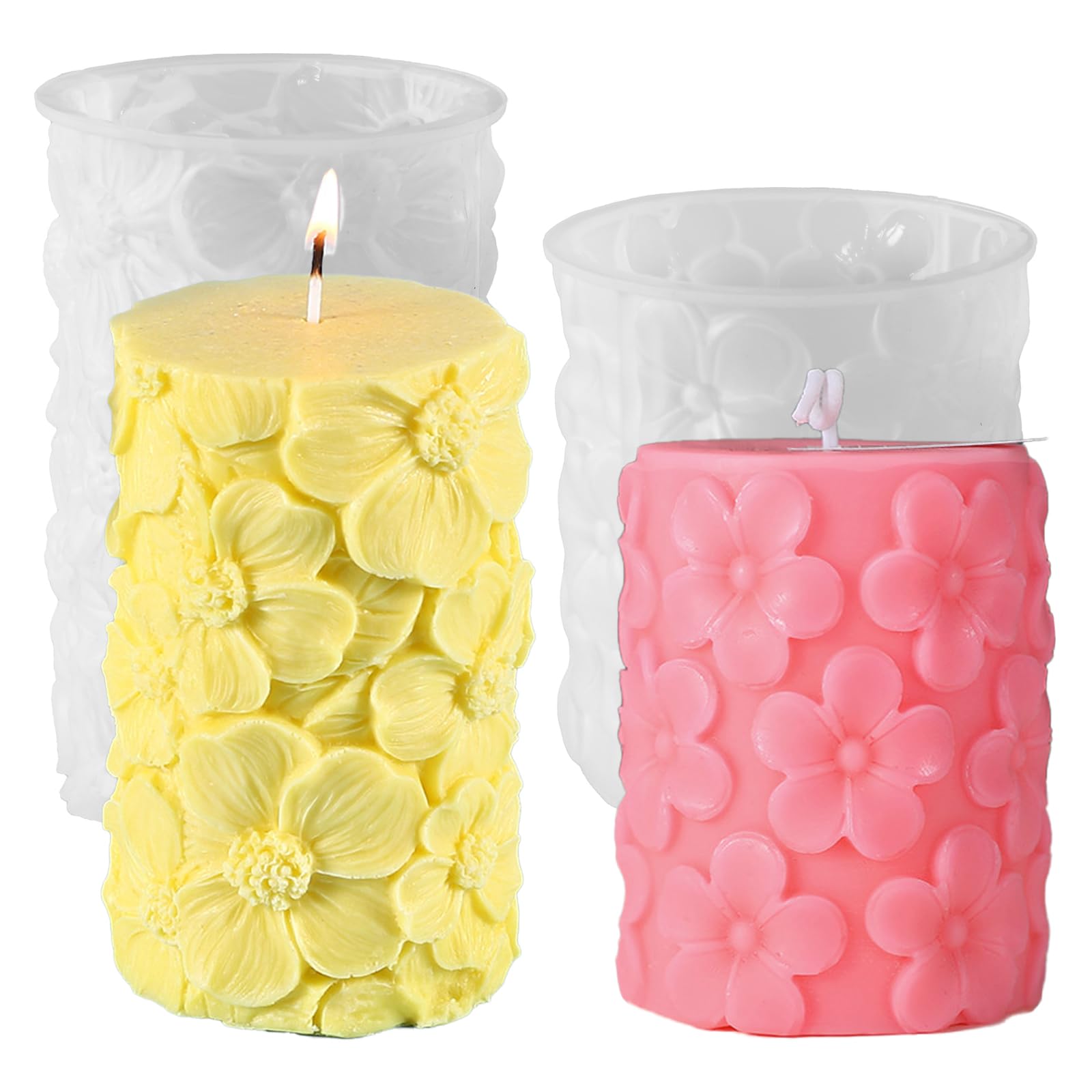 Kerzenformen Zum Gießen 2 Pcs Silikonformen Kerzengießform 3