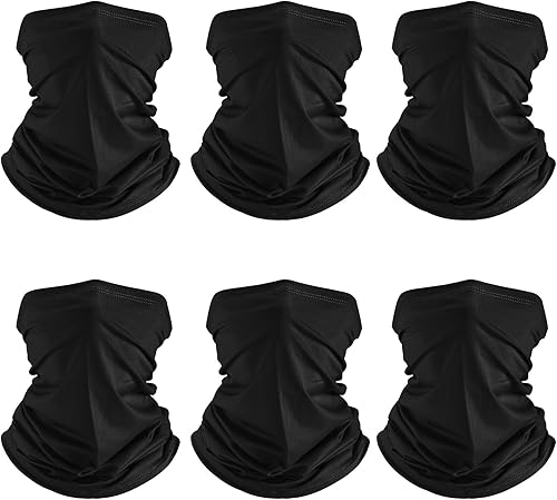 Geyoga 6 piezas de protección UV para el verano, polaina de cuello refrescante, ropa para la cara, polaina para cuello, bufanda, protector solar,