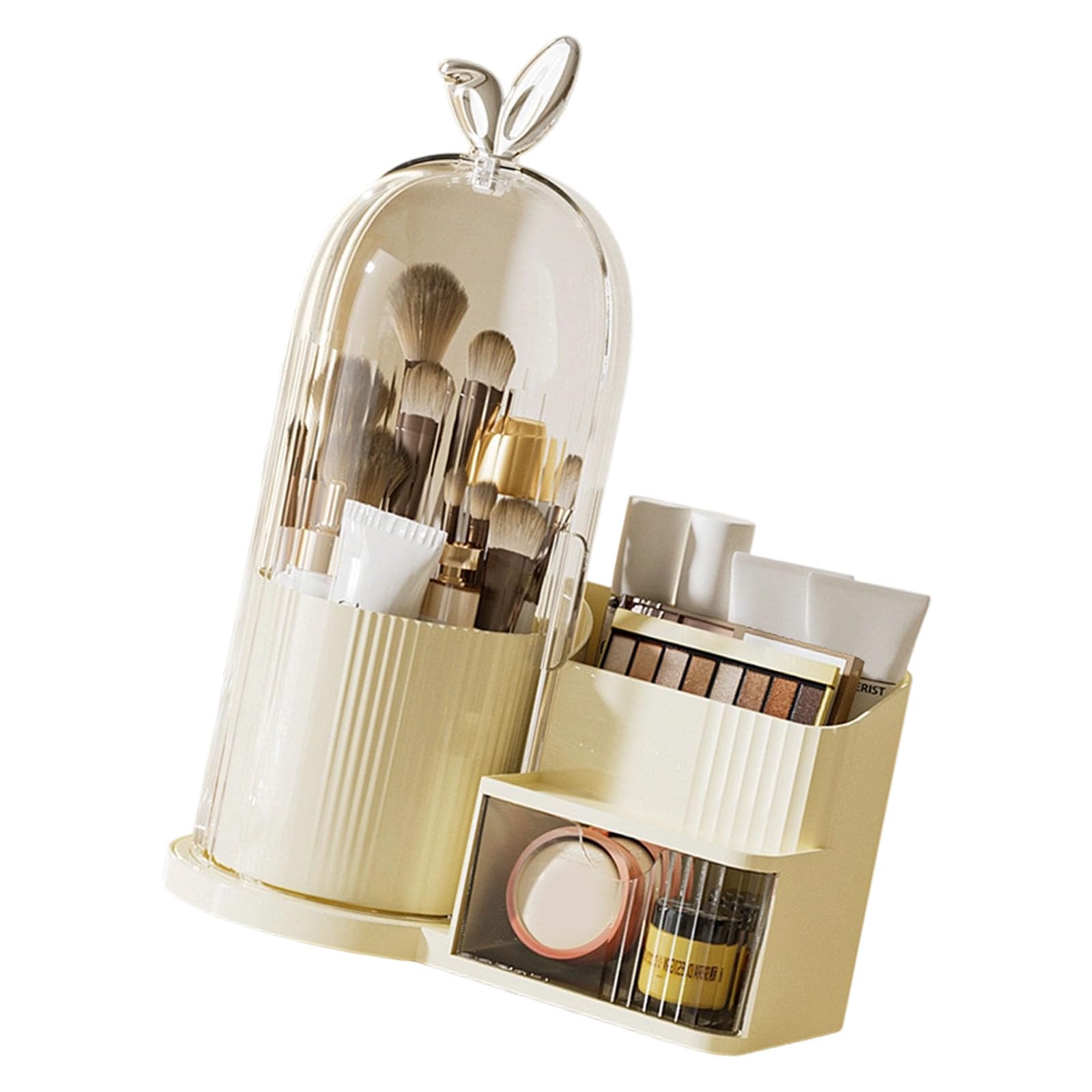 CAZSTYK Portable Rotating Desktop Storage Box Featuring Carry Handle for Easy Transport of Makeup ABS Storage