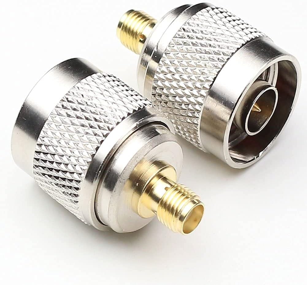3AN TelecomN Male to SMA Female Connector RF Coaxial Adapter N to SMA Coax Straight Connector 2 Packs