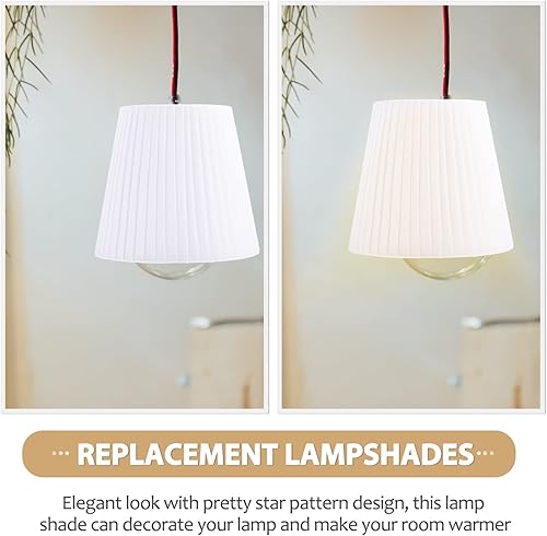 Miniatura 6 de Uonlytech Piso para pantalla de noche de barril de tela, sin pantalla de repuesto, cubierta de mesa de vela, pequeña sobre tela, lámpara de araña