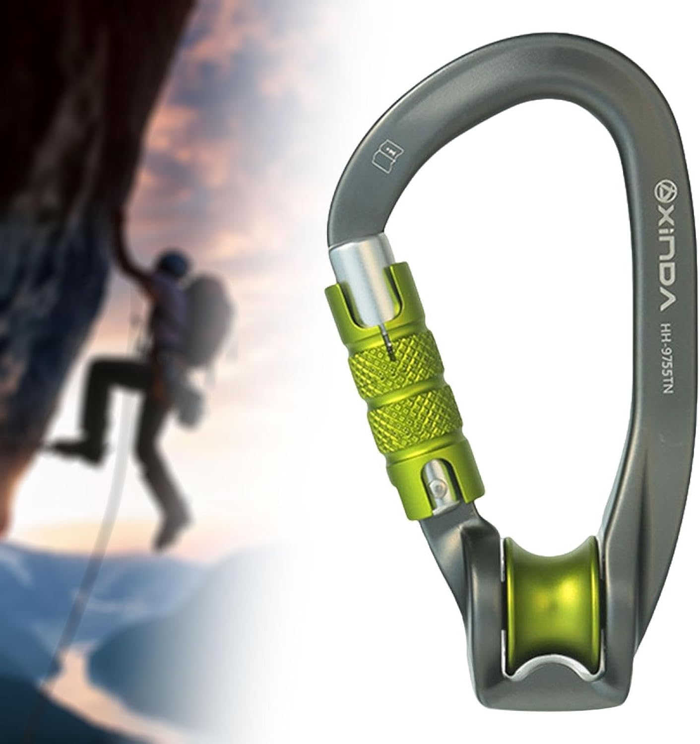Climbing Pulley Carabiner Snap Auto Locking Carabiner Accessories Karabiner D Shaped Locking Screwgate for Camping Travel