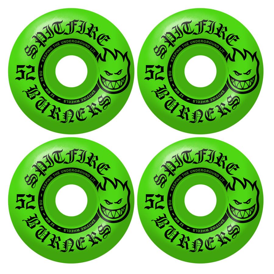 Spitfire Skateboard Wheels 52mm Bighead 99A Burners Green