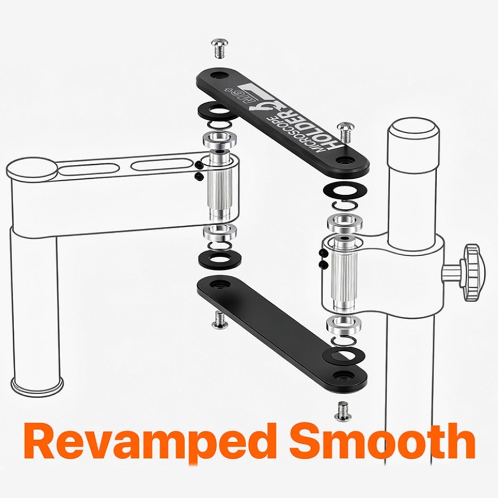 Soporte para microscopio, brazo oscilante ajustable, base redonda,